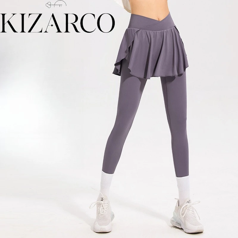 Quick Dry Breathable Women's Running Tights for Yoga Fitness High Waist Tummy Control Butt Lifting Seamless Flare Skirt