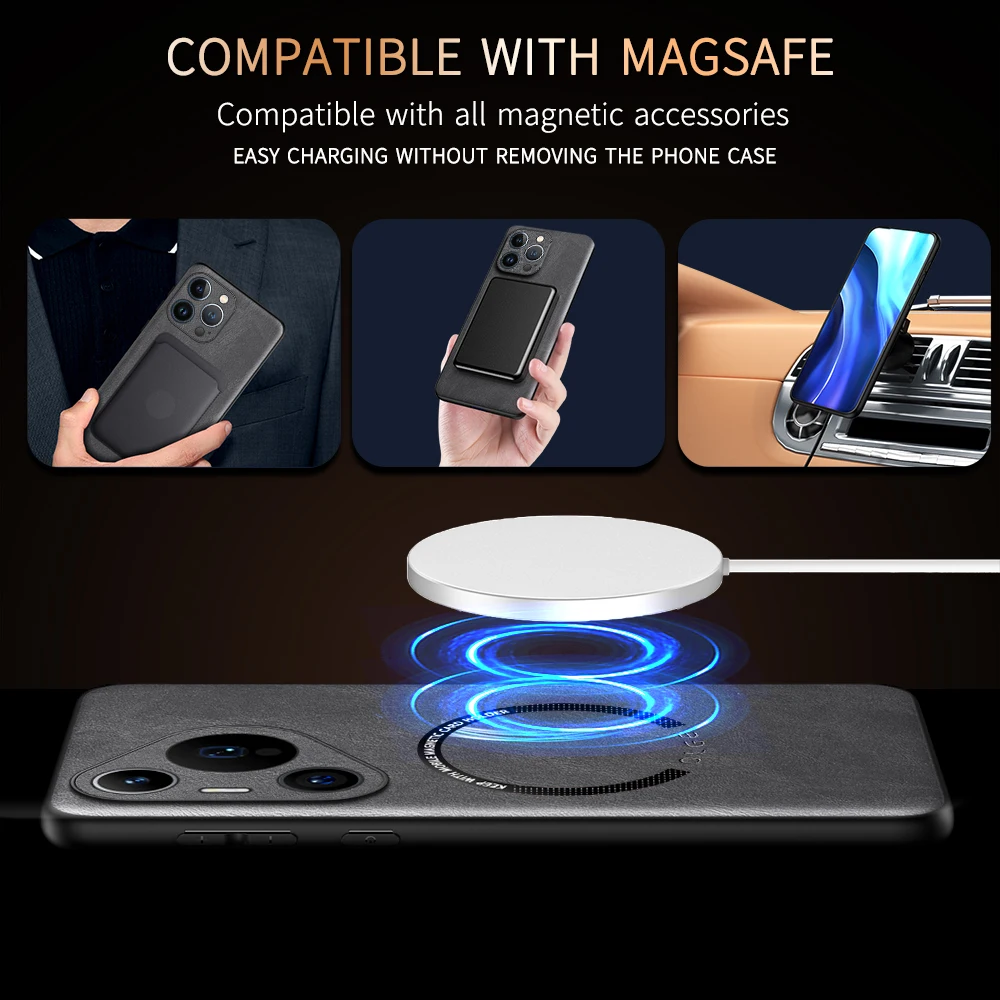 Custodia per HUAWEI P40 P50 P60 P70 Pro/Plus custodia in pelle per HUAWEI Pura 70 Cover Ultra Luxury