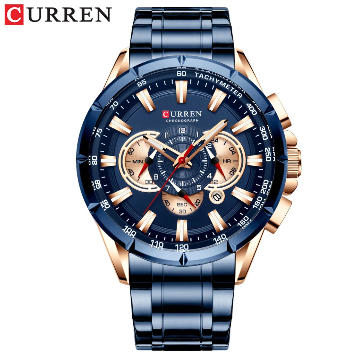 Men's Casual Sport Chronograph Watch with Luminous Pointers