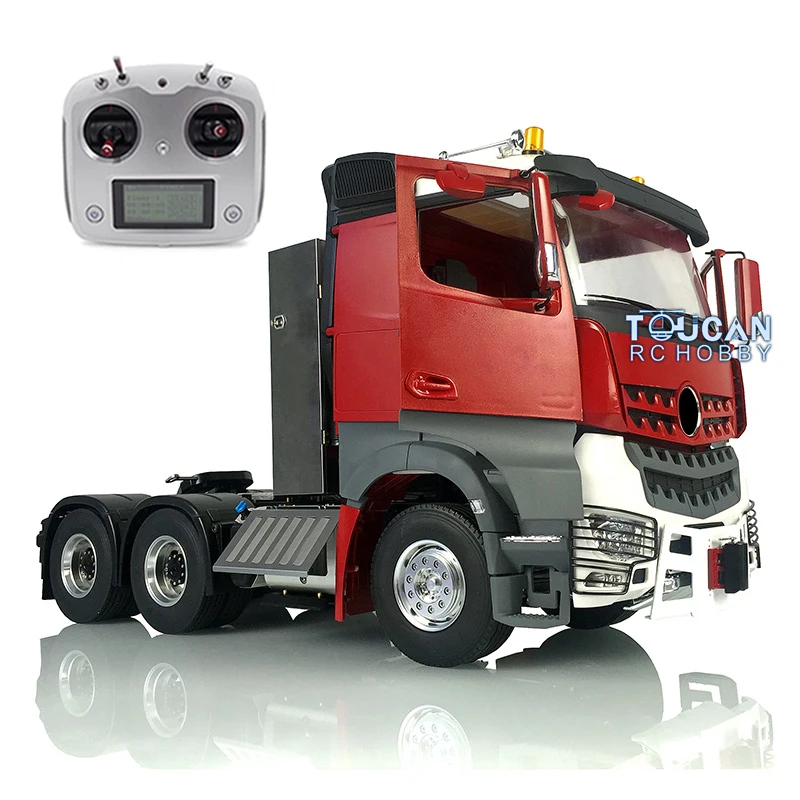 LESU 1/14 6*6 RC Tractor Truck Metal Chassis DIY Painted Cabin Sound ESC Roof light Radio Controller W/O Battery Toy THZH0830