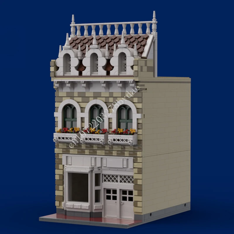 

1593 шт. конус для мороженого MOC, креативная модель с видом на улицу, строительные блоки, архитектура, сделай сам, образовательная сборка, праздничная модель, игрушки