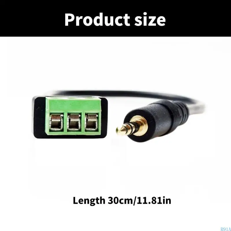 R91A 3,5 мм 1/8 -дюймовый мужский до 3PIN VINT TERMINAL Женский кабель для наушников Auxs Balum