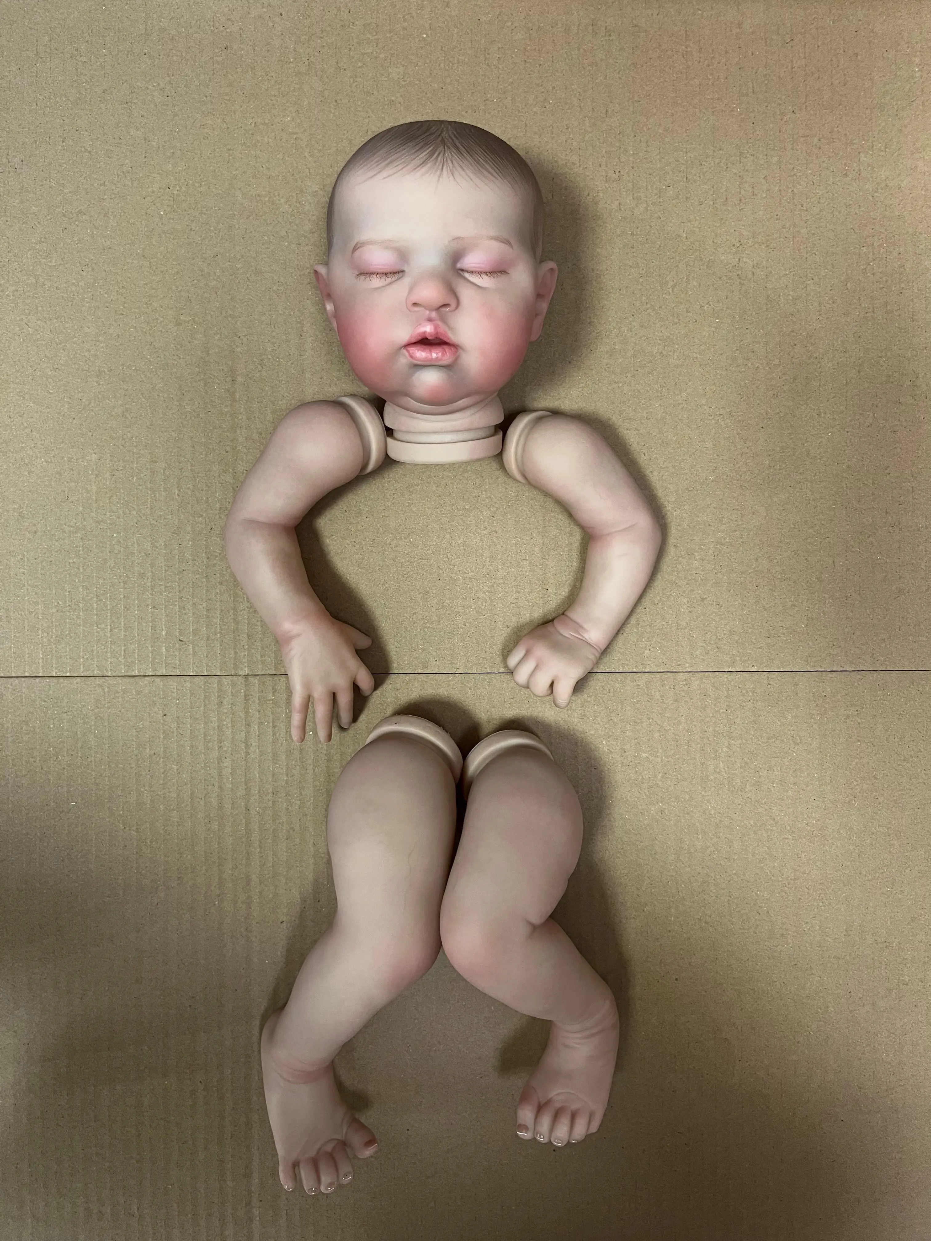 Npk boneca terminada de 19 polegadas, kits de pelúcia já pintados, boneca muito realista com muitos detalhes, veias, brinquedos dyi