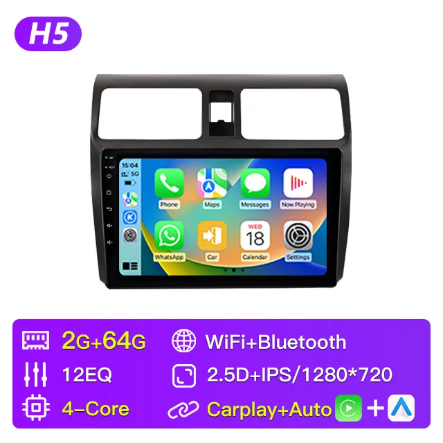 2 Din Android Autoradio Radio Voor Suzuki Swift 2003 - 2006 2007 2008 2009 2010 Multimedia Video Player GPS DSP FM BT Carplay Auto Head Unit Touchscreen Auto Intelligent Systeem
