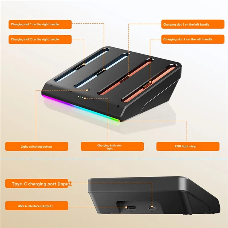 ABJF-Dok Pengisi Daya Stasiun Pengisi Daya untuk Pengontrol Sakelar 2 dengan Lampu Indikator untuk Pengontrol Sakelar 2