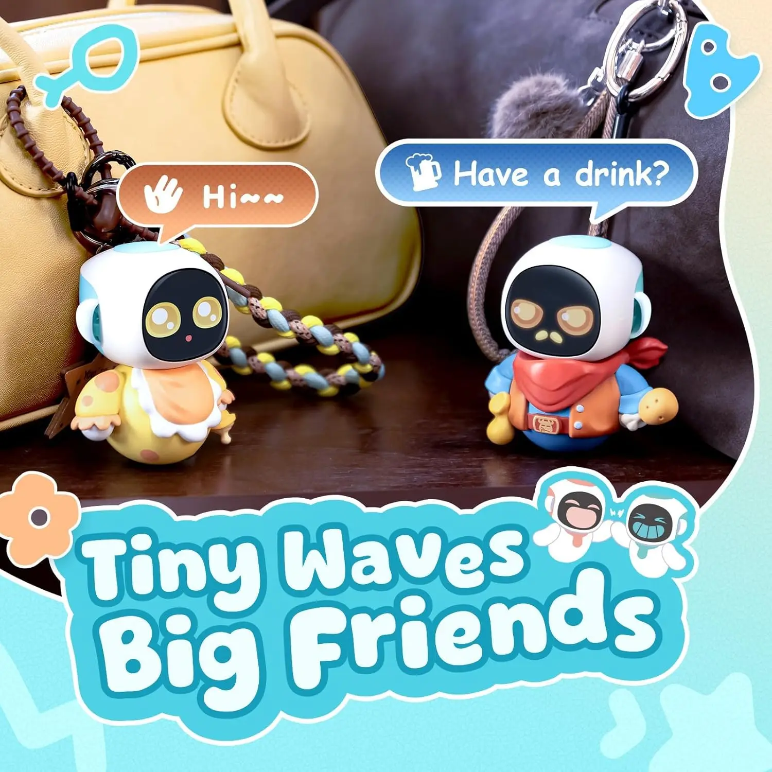 ENERGIZE LAB Eiliko Aquamarine روبوتك الصغير AI الساحر الذي يتطابق مع كل الزي اليومي، ألعاب قلادة إلكترونية ممتعة للأطفال