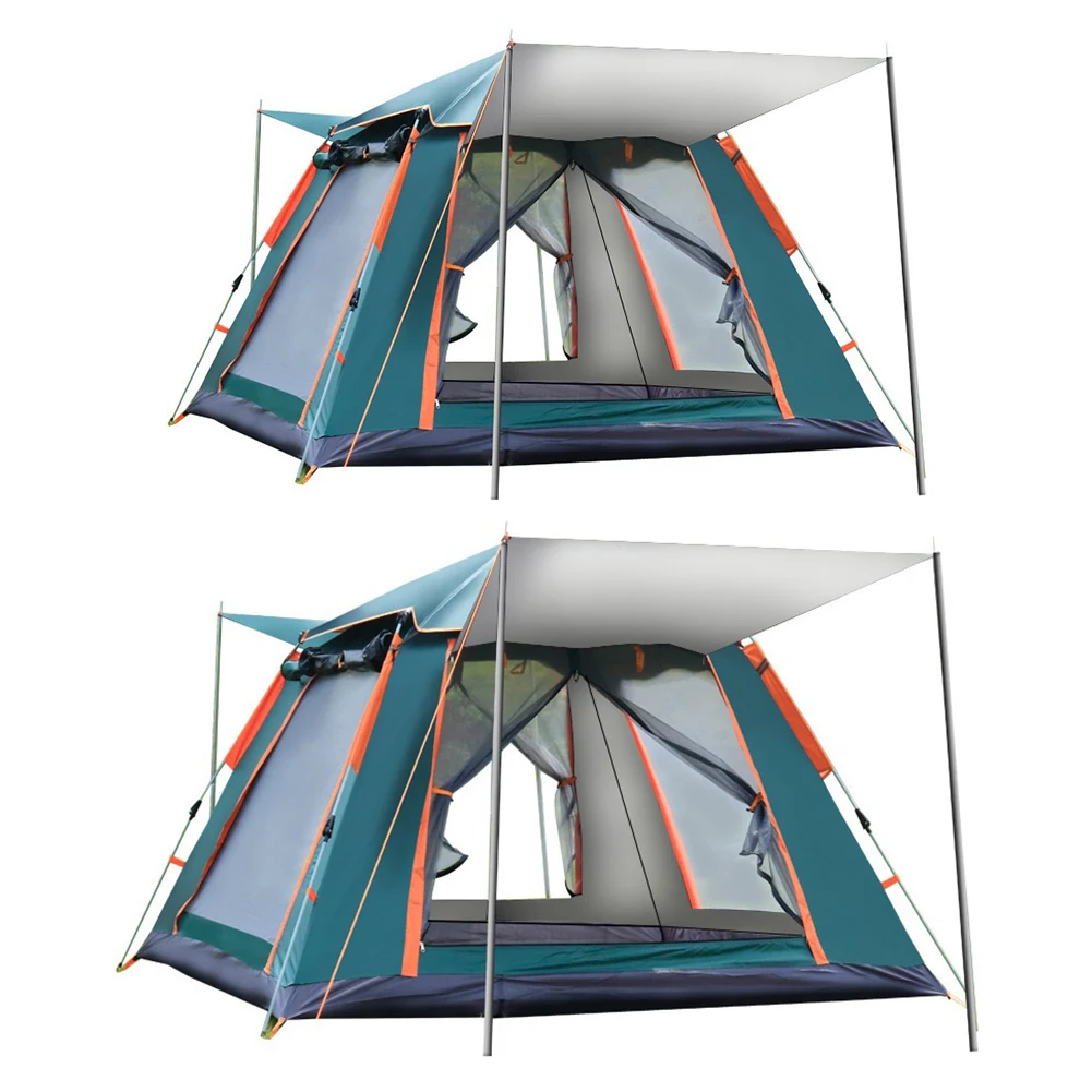 Automatic Camping Tent Sun-Protection Outdoor Folding Tent Waterproof Portable Hexagonal Tent for Family 3-4/4-6 People