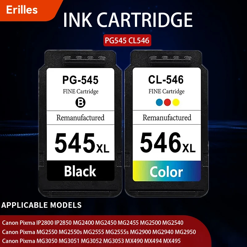 PG545 CL546 Compatible 545XL 546XL 545 XL 546 XL Ink Cartridge for Canon PG545 CL546 Pixma IP2800 MG2550 MG3050 MX495 Printer