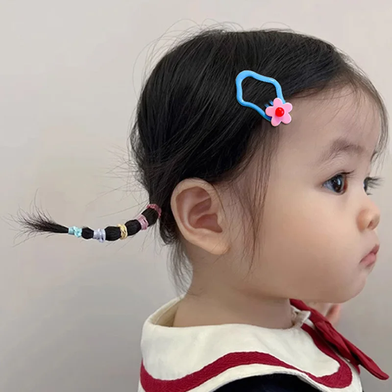 5pcs/set Cute Colorful Cartoon Flower Heart Cloud Shape Hair Clips For Girls Children Lovely Hairpins Hairgrip Hair Accessories