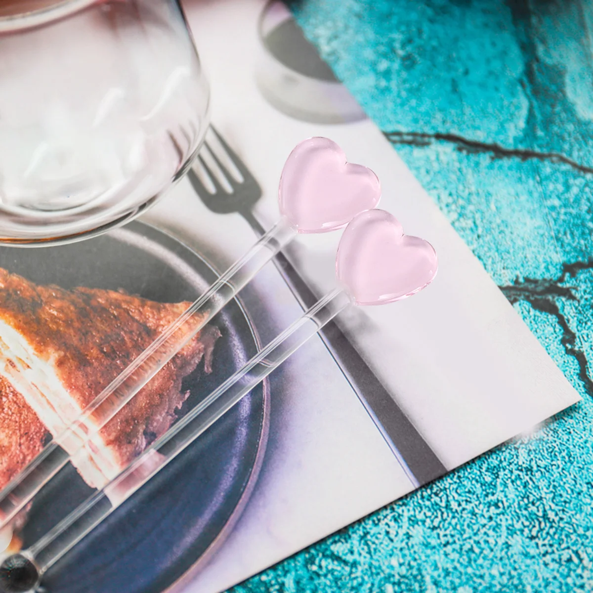 

5Pcs Heart Glass Stirrer Creative Mixing Rods Cocktail Bar Drink Sticks Safe Eco Friendly for Coffee Wine