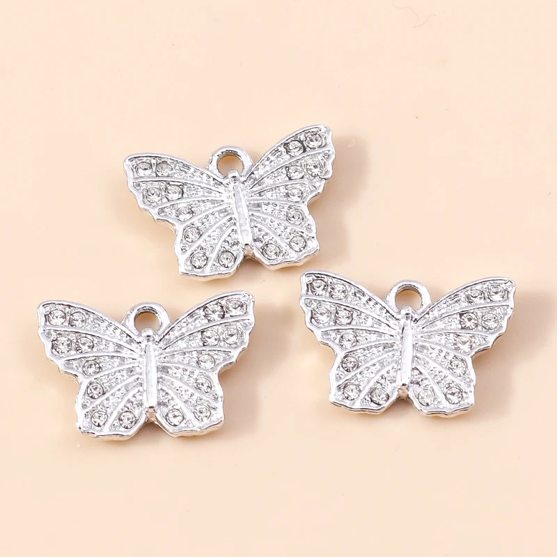 20 Stück 18x12mm Niedliche Kristall-Fliegender-Schmetterling-Anhänger für die Herstellung von Ohrringen, Anhängern, Halsketten, Accessoires, DIY-Bastelarbeiten und Schmuckzubehör – Detail 4
