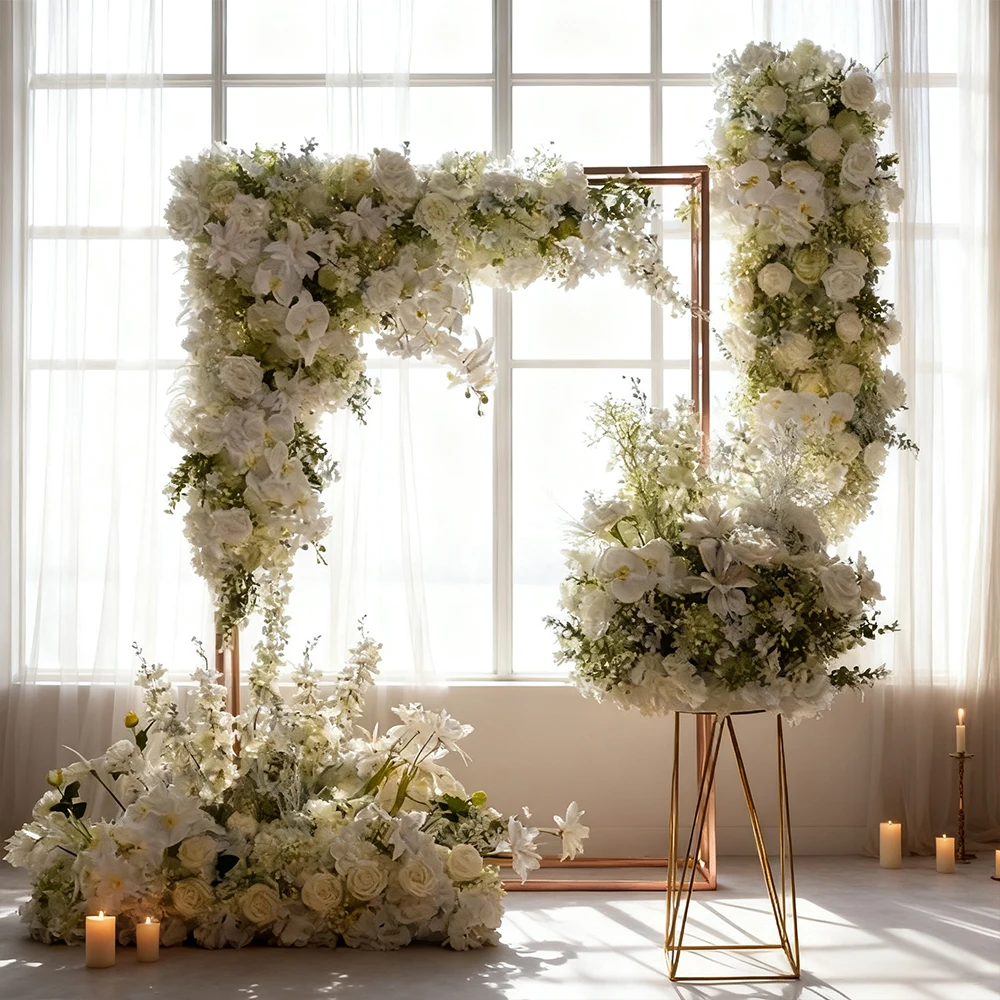 

Silk Flower Wholesale Suppliers Wedding Flower Arches Artificial Floral Decor Backdrop Stand For Indoor Outdoor Decoration