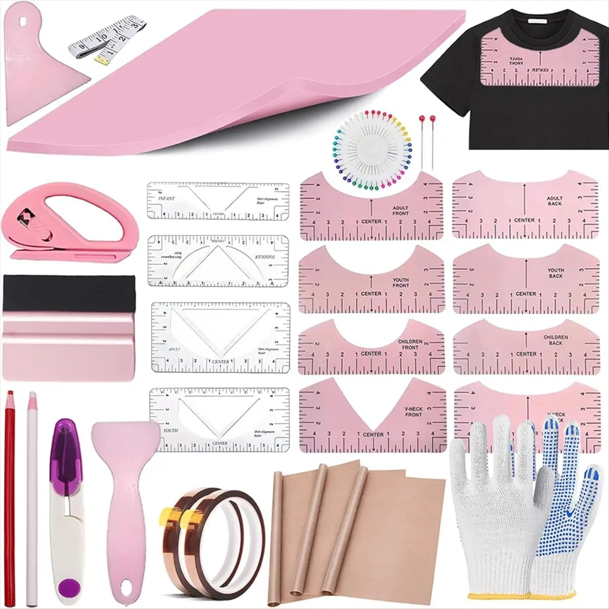 1set Sublimation Shirt Tool Kit for HTV Vinyl Craft B Hand Tool Set Metal+Plastic