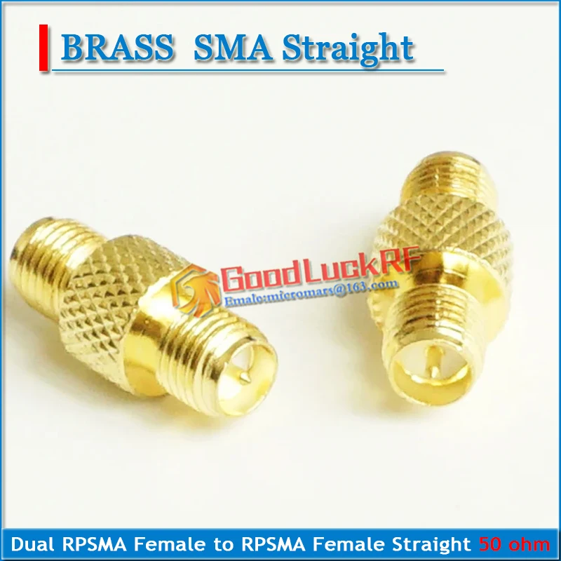 Dual Rpsma Rp Sma RP-SMA Vrouwelijke Om RP-SMA Vrouwelijke Plug Extender Disc Vergulde Messing Rechte Coax Rf Adapters