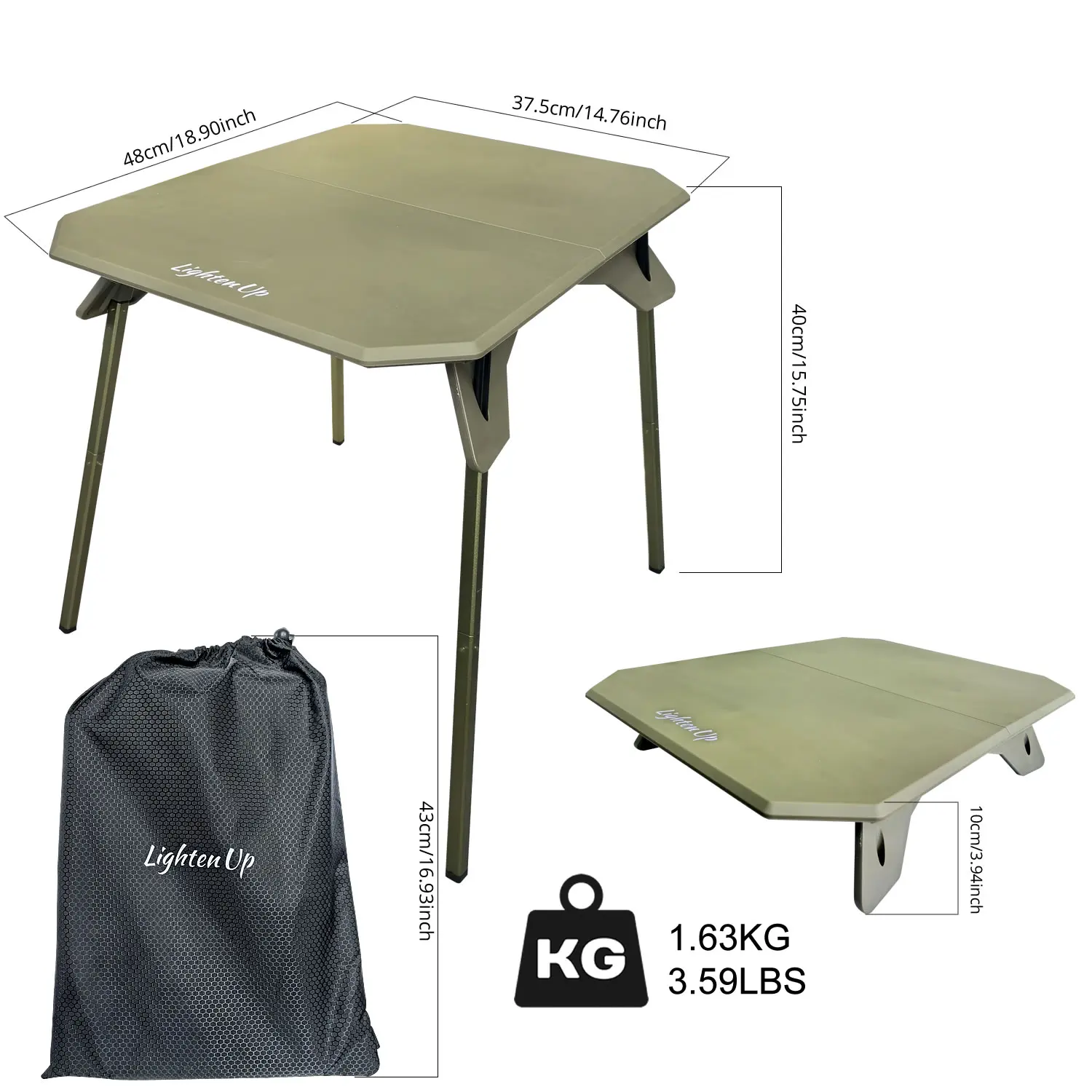 Outdoor Ultra Lightweight Tactical Table, Foldable ABS Plastic Portable Lifting IGT Table,Lightweight Camping Equipment