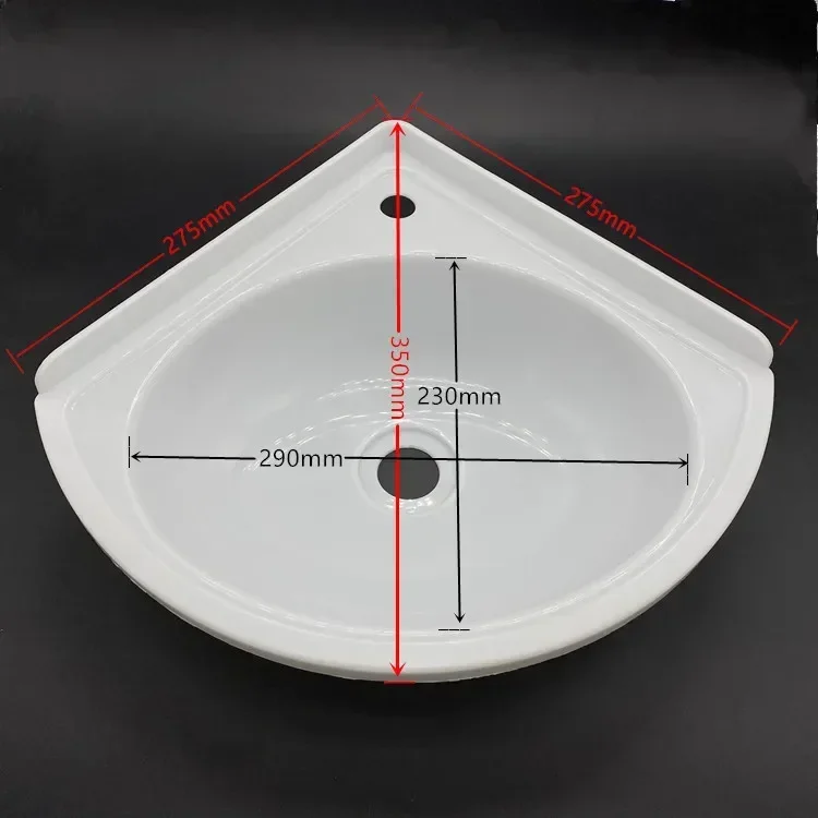 

Wall Mounted Plastic Corner Wash Triangle Corner on-site Balcony Small Portable Washbasin