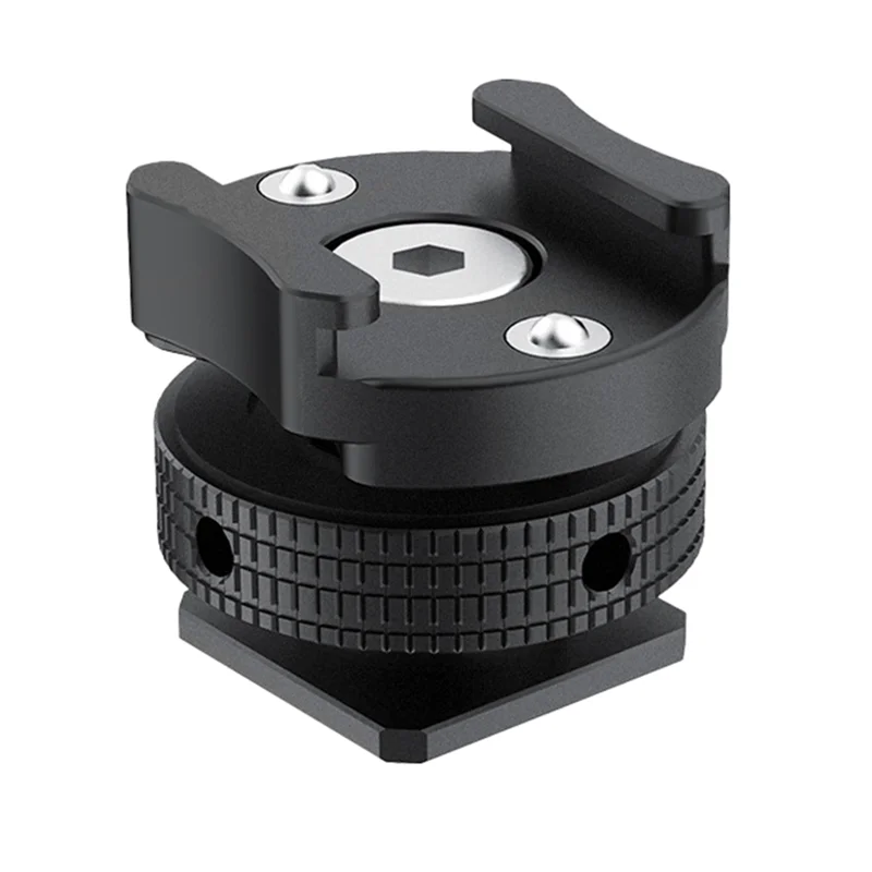 -A15I Anti-Drop Hotshoe Extension 360 Rotatable Cold Shoe Mount Adapter For Rode DJI Microphone For LED Light Mic Camera Cage