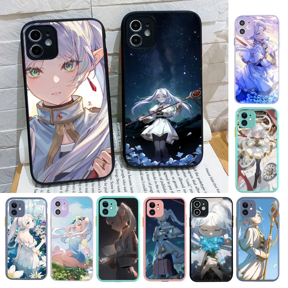 

Hot Japan Anime Comics Frieren Phone Case For IPhone 14 11 12 13 Mini Pro Max 8 7 Plus X XR XS MAX Translucent Matte Cover