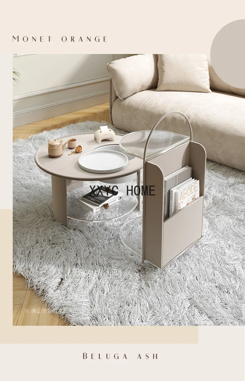 Licht Luxe Gecombineerd Thee Tafel Woonkamer Thuis Frans Ronde Thee Tafel Eenvoudige Moderne Crème Stijl