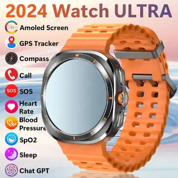 For Samsung Galaxy Watch Ultra New GPS Track Smart Watch Men Amoled Always Display Body Temperature Clock BT Talk Smart Watch