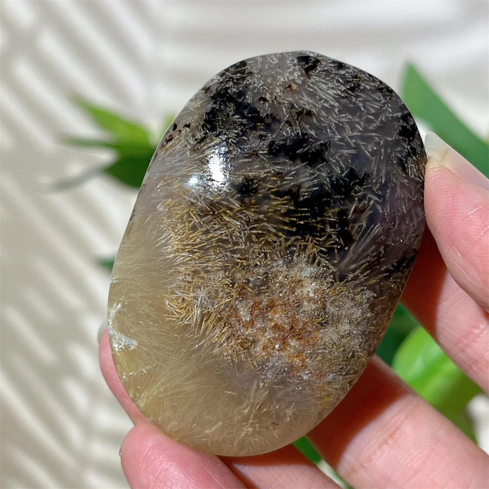 

Crystal Natural Agate Palm Stone Quartz Hair Pendent Feng Shui Minerals Reiki Stone Massage Hair Home Decoration