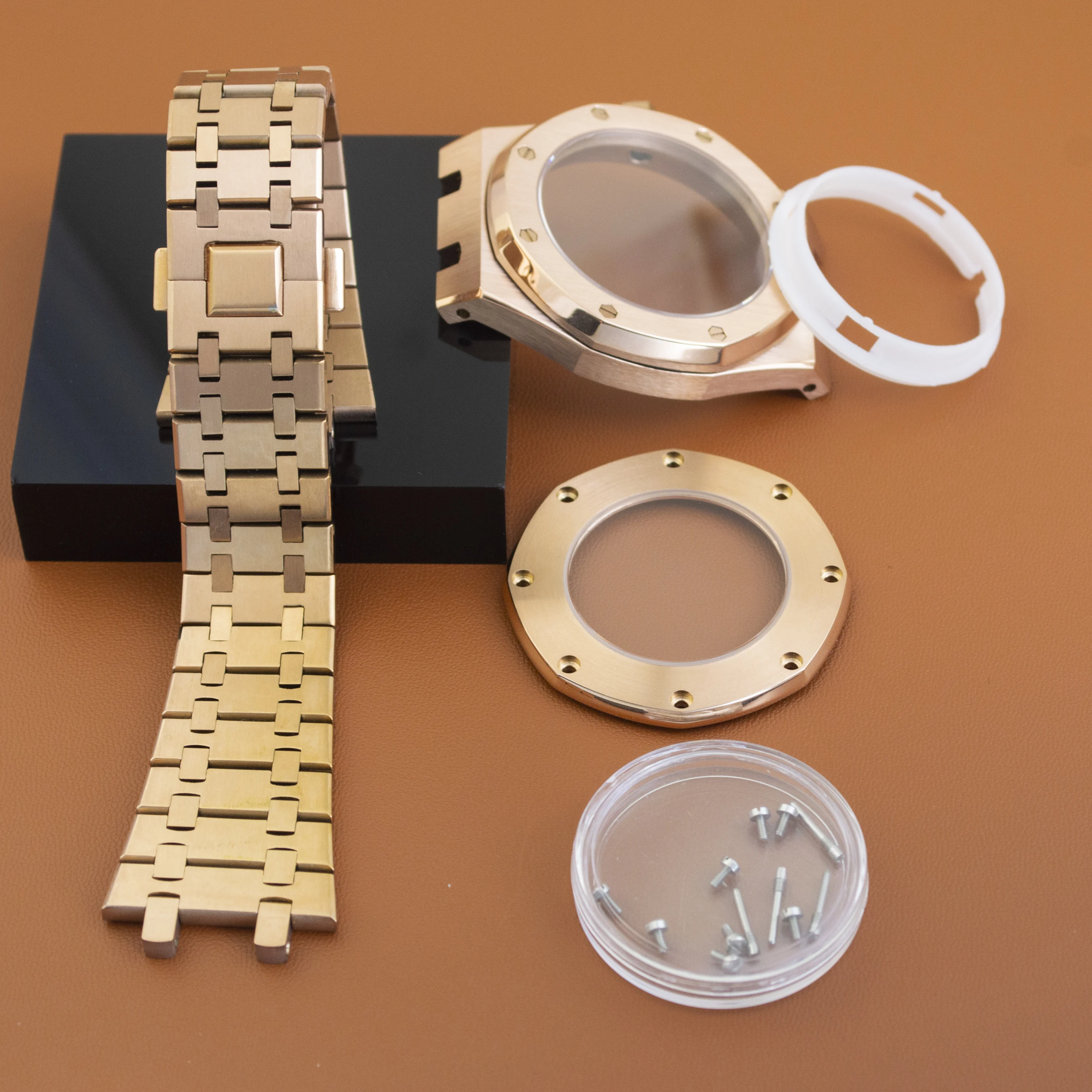 41mm Octagon Case Watch Case Strap Stainless Steel 10ATM Waterproof Sapphire Glass for Royal NH35 NH36 Movement 31.8mm Dial