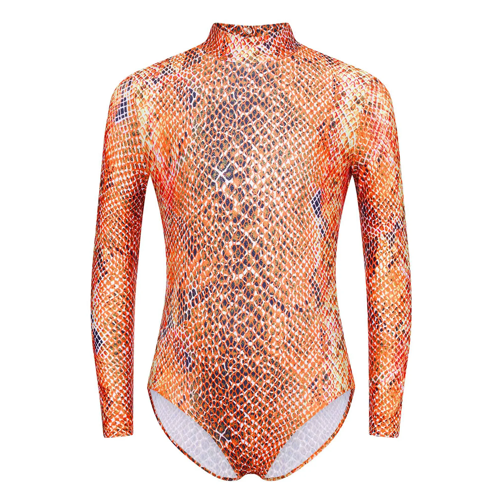 Kids Girls Rhythmic Gymnastics Leotard Long Sleeve Ballet Dance Leotard Printed Figure Skating Leotards Yoga Bodysuit Dancewear