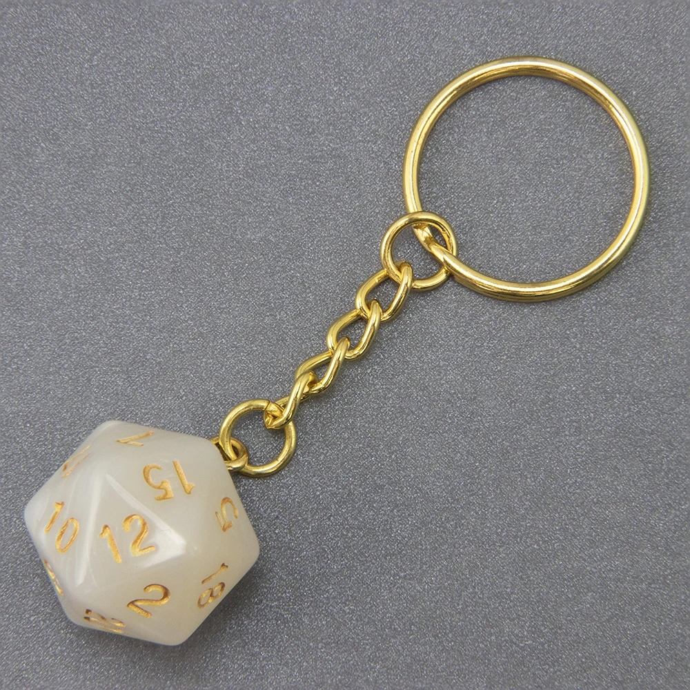 20 Sided Dice Keychain Marble Colored Keyring DND Board Game Souvenirs Kid Gift Key, Handbag, Fine Pendant Accessories