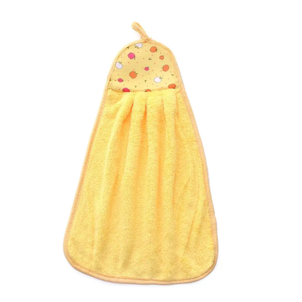 1Pcs Coral Velvet Bathroom Supplies Soft Hand Towel Kitche Hanging Cloth Absorbent Dishcloths Cloth J6E6