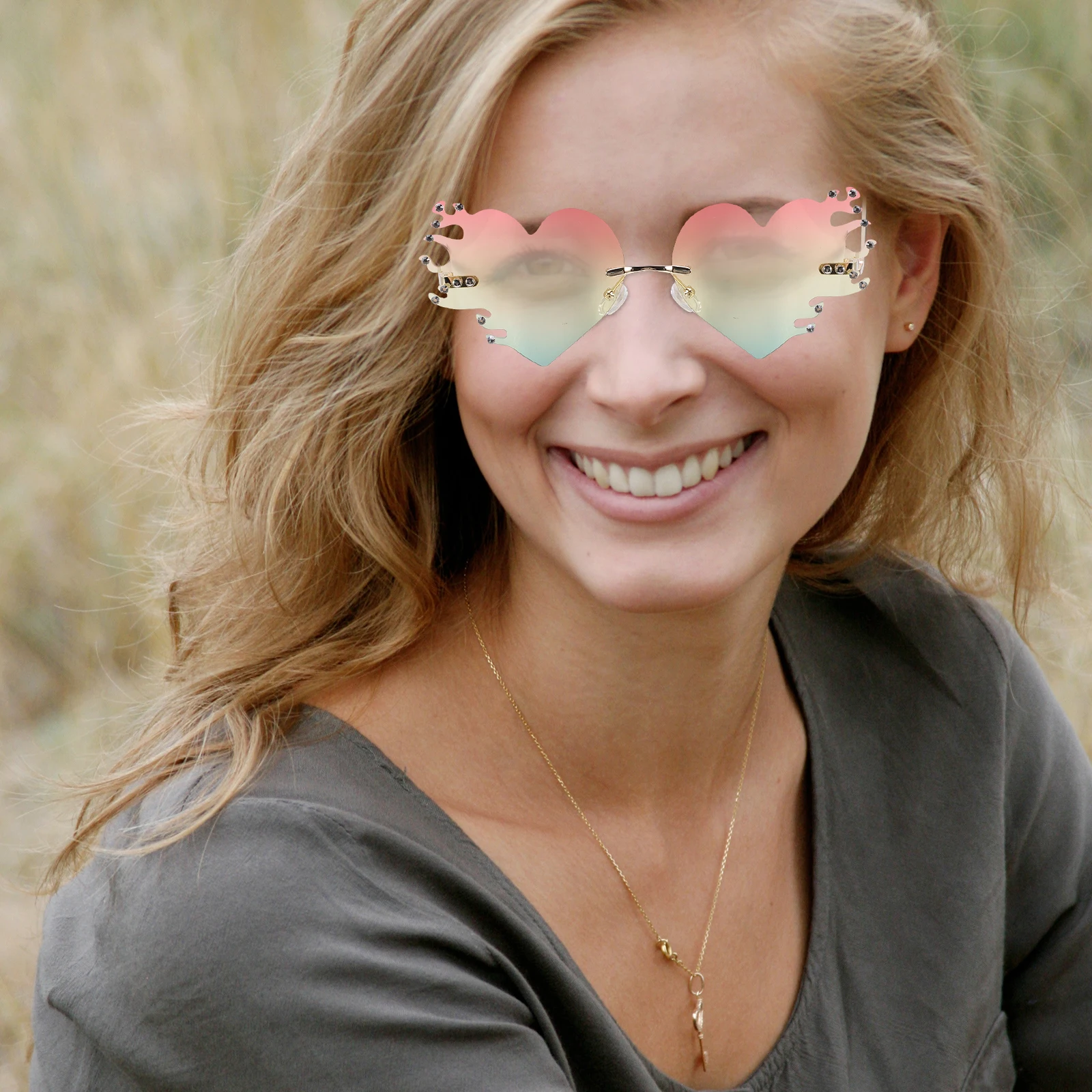 

1pcs 1 Pair Heart Flame Sunglasses Party Dress Up Fashion Eyewear Props Festival Carnival Costume Flame Shaped