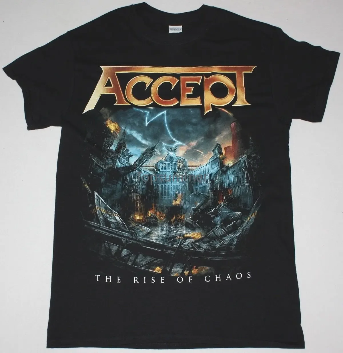 Accept The Rise Of Chaos Black T Shirt Heavy Metal Udo Saxon Scorpions Krokus