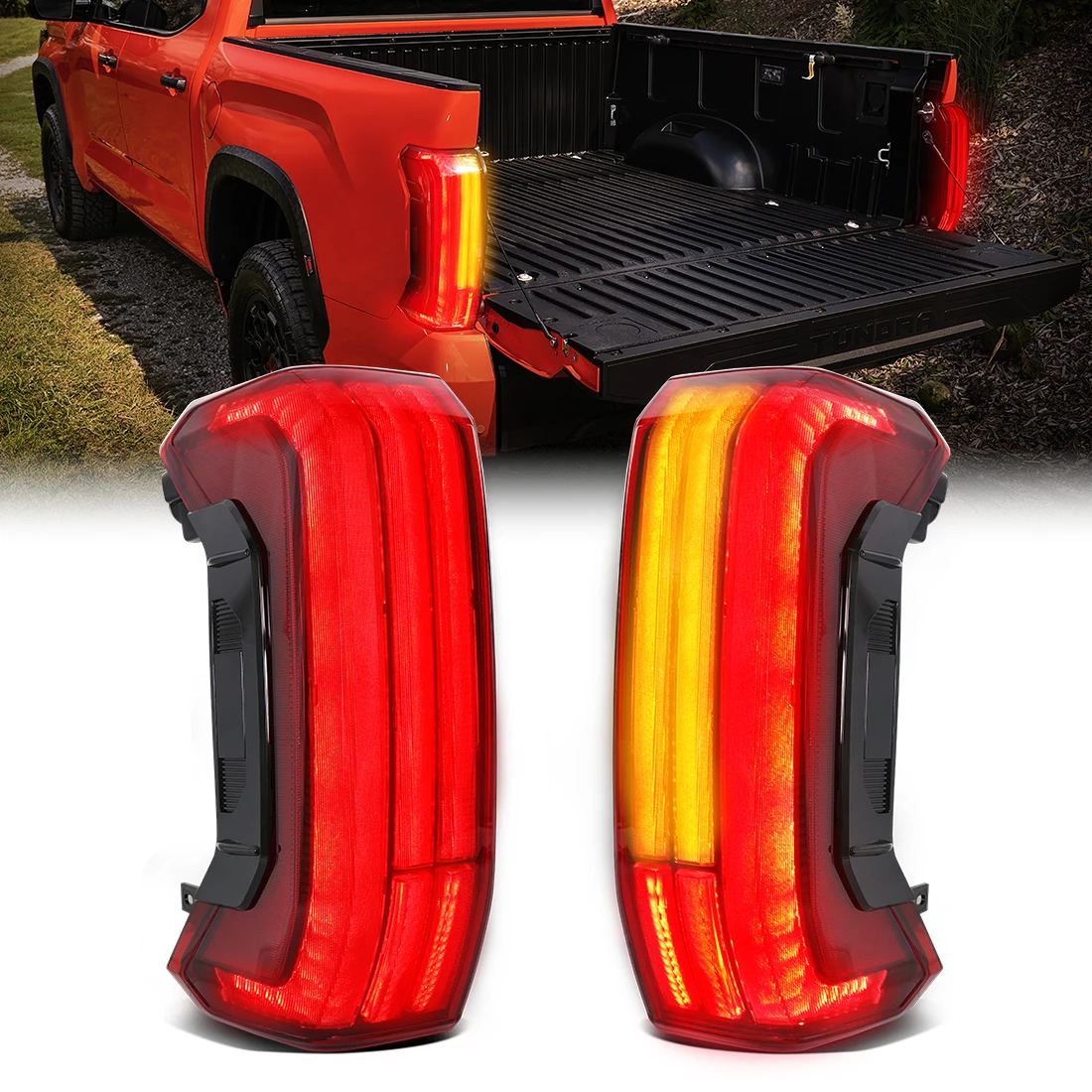 Car Tail Light Assembly For Toyota Tundra 2022 2023 2024 US Version Rear Driving Warning Brake Turn Signal Tail Lamps