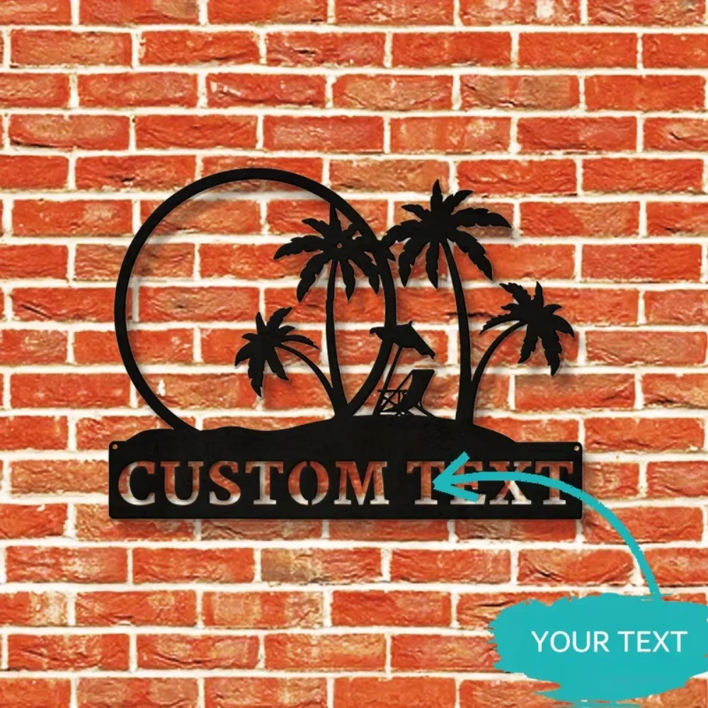 

1pc,Personalized Palm Tree Address Sign Tailored for Tropical Homes.Suited for Outdoor Pool/Lake Zones Stunning Housewarming Pre