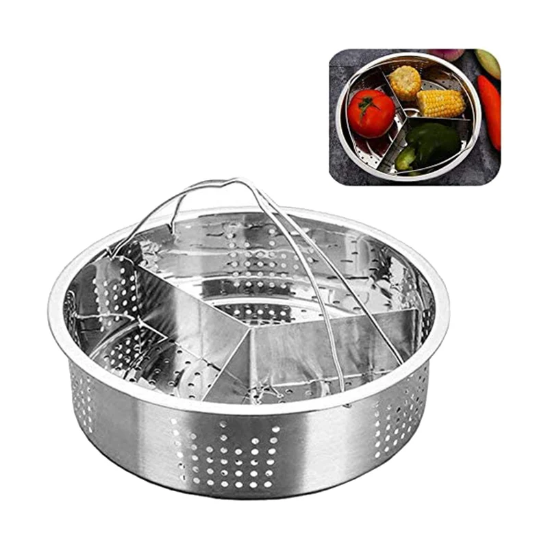 Trio Separator Set Stainless Steel Steamer Basket Rack Accessories Fast Steaming Grid Basket Divider for Cooking