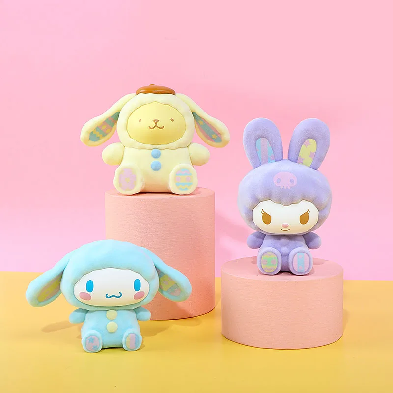 

Кукла-флокирующая Sanrio, коллекционная фигурка, кролик, большие уши, помапурин, мелодия, коричная курола, украшения для стола, подарки