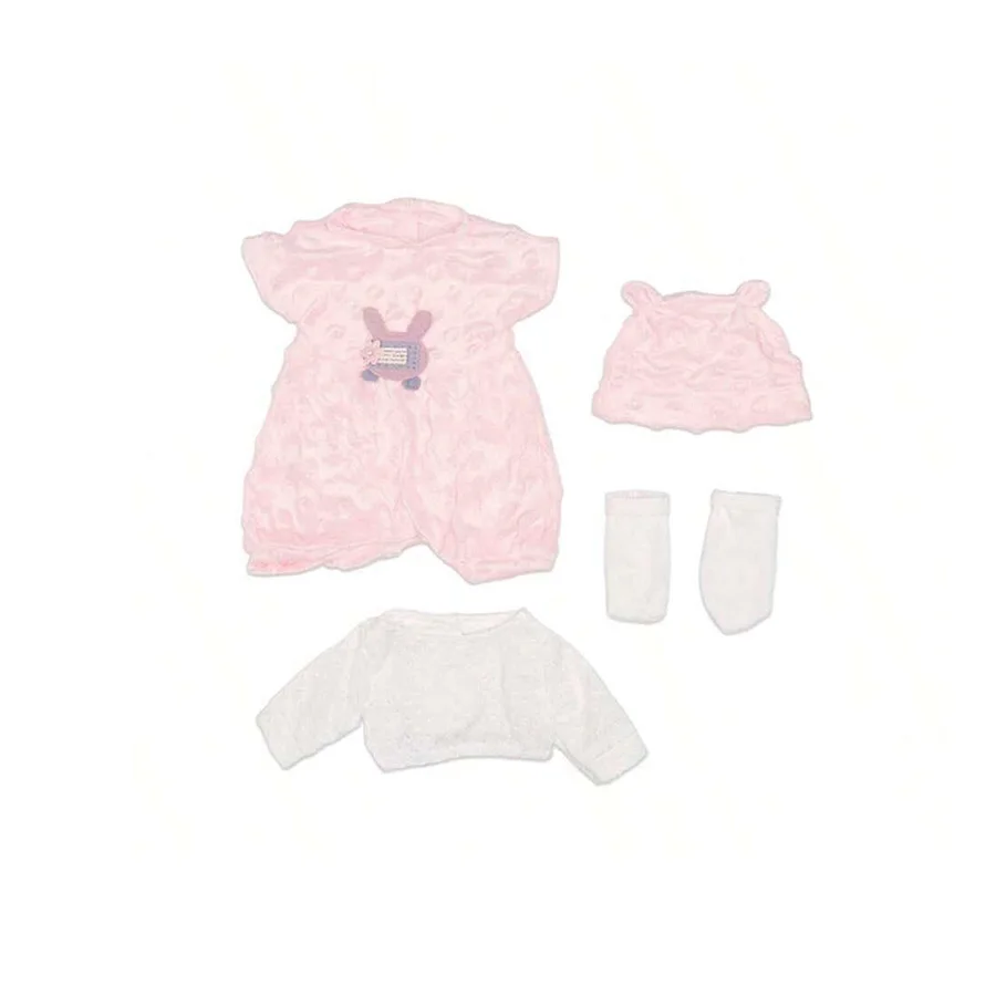 16-18Inch/40-45cm Reborn Baby Doll Outfit Pink Cute Jumpsuit+Jacket+Hat+Socks Cute Soft Baby Doll Clothes Accessories Girl Gift