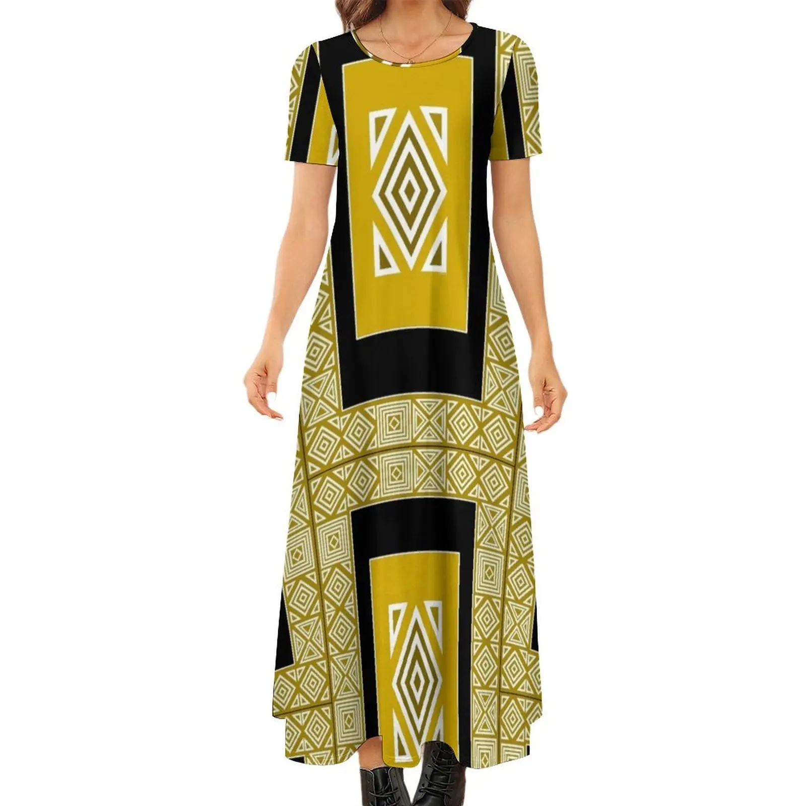 

Платье IMIGONGO 3b с круглым вырезом и коротким рукавом, элегантные и красивые женские платья, летние платья для женщин