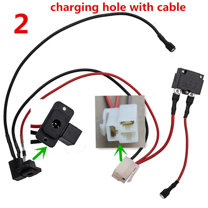 Charging hole for children electric vehicle 6V 12V round charging port for children electric vehicle charger socket strip line