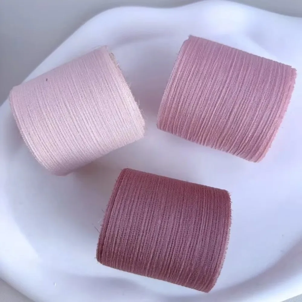 4cm 5m Silk Sparkle Ribbon Chiffon Ruffle Mesh Gift Wrap Ribbons Floral Craft Decoration Sheer Organza Trim DIY Apparel Ribbons