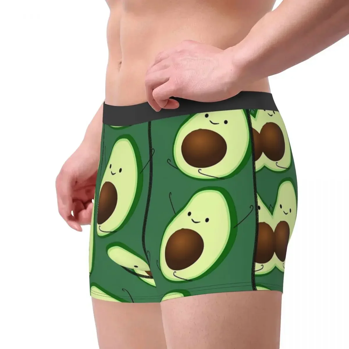 Boxer Doux et Amusant pour Homme, Sous-Vêtement Vegan, Culotte à Motif Avocat