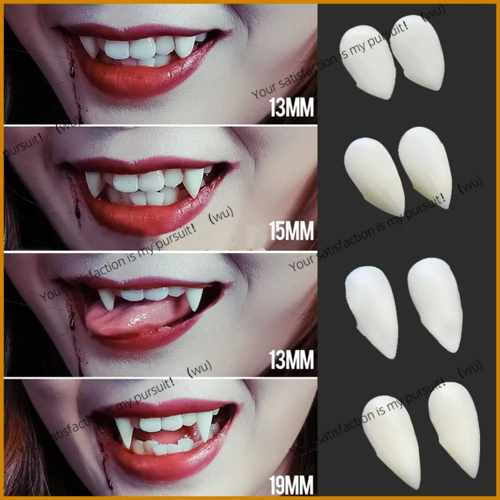 Halloween Vampire Teeth Fangs Dentures Prop Party Costume DIY Cosplay Props Decor False Teeth Resin Fangs without glue