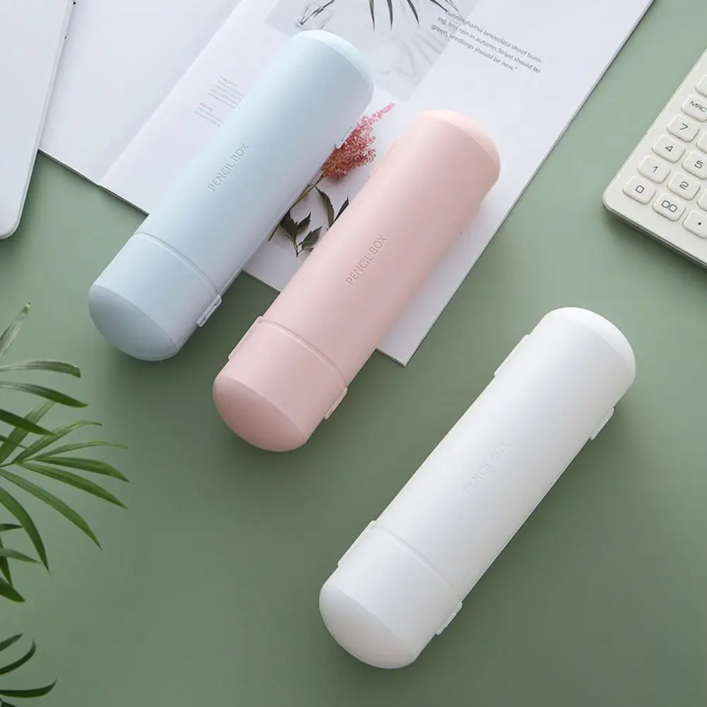 

Plastic Mini Pencil Case Cute Round Pen Box Portable Simple Pencil Pouch Student