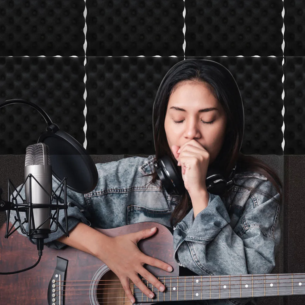 

6 Pieces 30x30x2cm Acoustic Panels Soundproofing Sponge Board Noise Cancelling Pad Home Studio Speaker Isolation