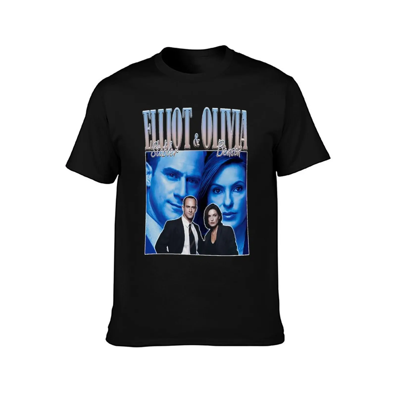 Elliot Stabler Olivia Benson T-Shirt, Summer Casual Cotton Tee, Oversized Streetwear Tops, Vintage Graphic Print, 100% Cotton
