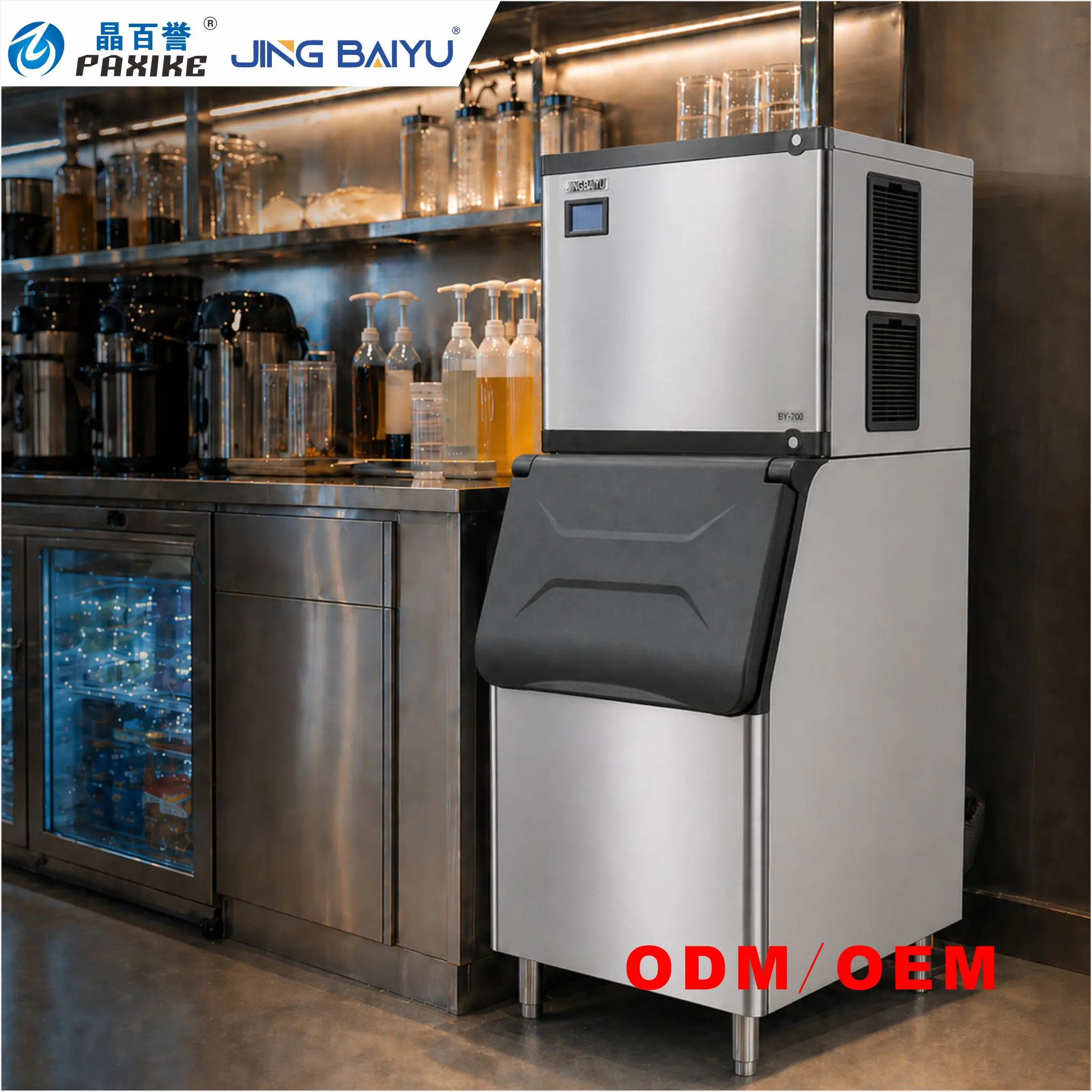 Cube Ice Machine 318kg Bulk Ice Making Air Cooled Customizable Factory Direct Ice Maker for KTV Bars Tea Shop Drink Cooler
