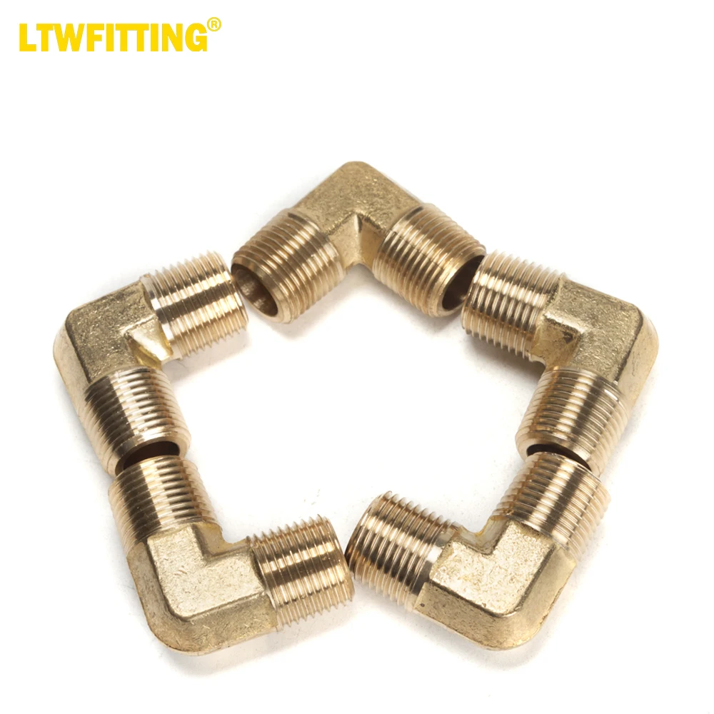 

LTWFITTING Brass Pipe Male 90 Deg Elbow Fitting 3/8-Inch NPT Water Fuel(Pack of 5)