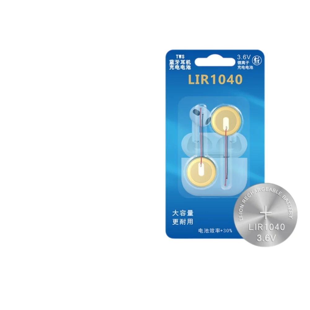 LIR1040 Battery For Bluetooth Headset Mouse Welding Wire 3.6v Rechargeable Batteries With Line Lithium Battery