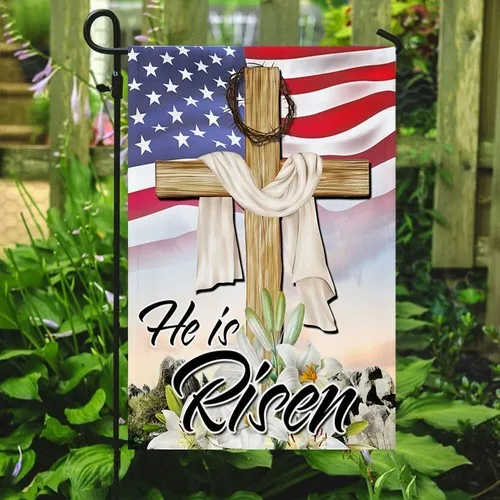 Easter Jesus He Is Risen American Flag Graden Flag ZZO WZZ yyi