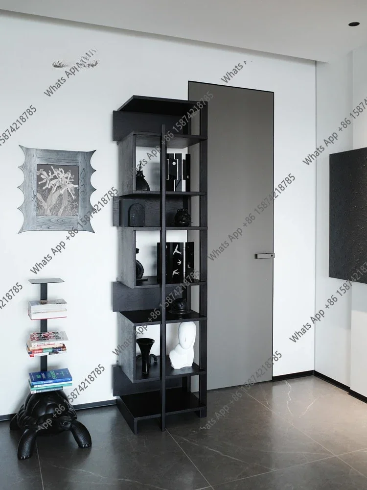 

BJ Designer Bookshelf Corner Floor Shelf Rotating Bookcase Bogu Shelf Medieval Black Solid Wood French Art