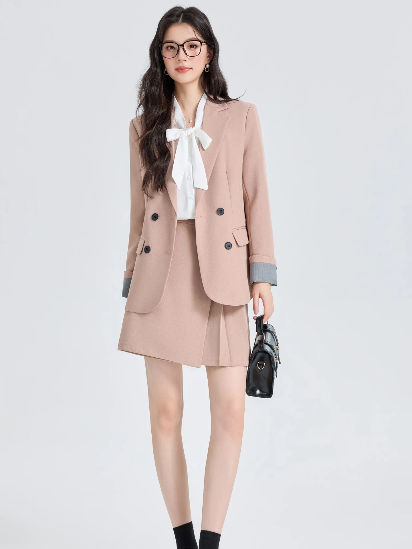 

Женский деловой костюм Ele: комплект для весны и осени, новый, для студенток, преподавателей, собеседований, профессиональный, повседневный